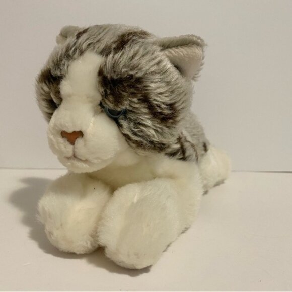 Other - Webkinz Signature Grey Tabby Cat Laying Plush Ganz 10” Kitty Toy No Code